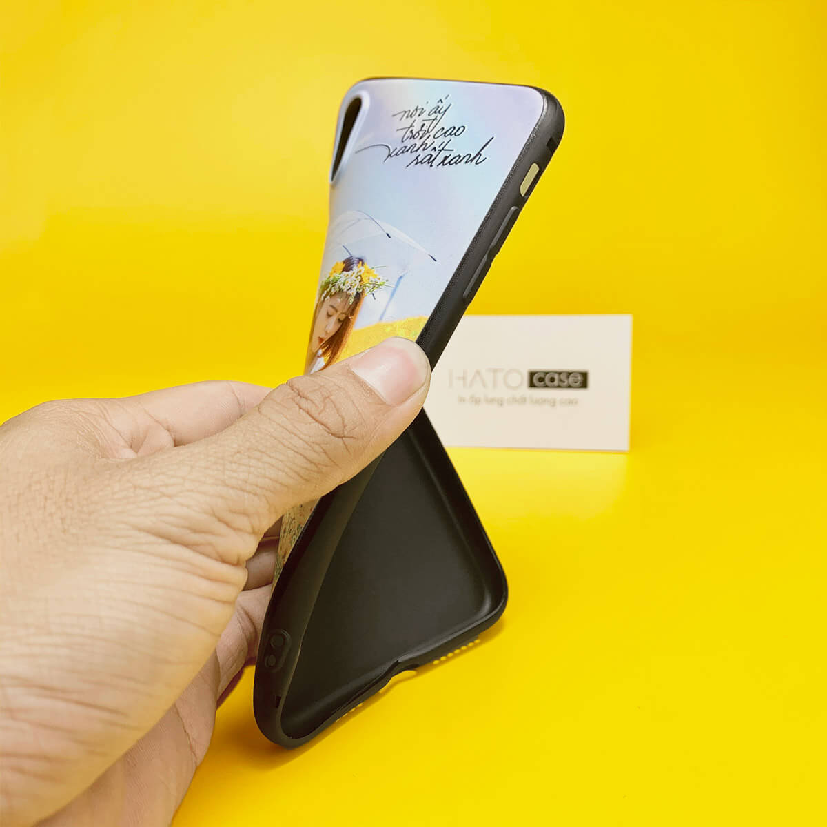 in hình lên phôi ốp silicon dẻo đen